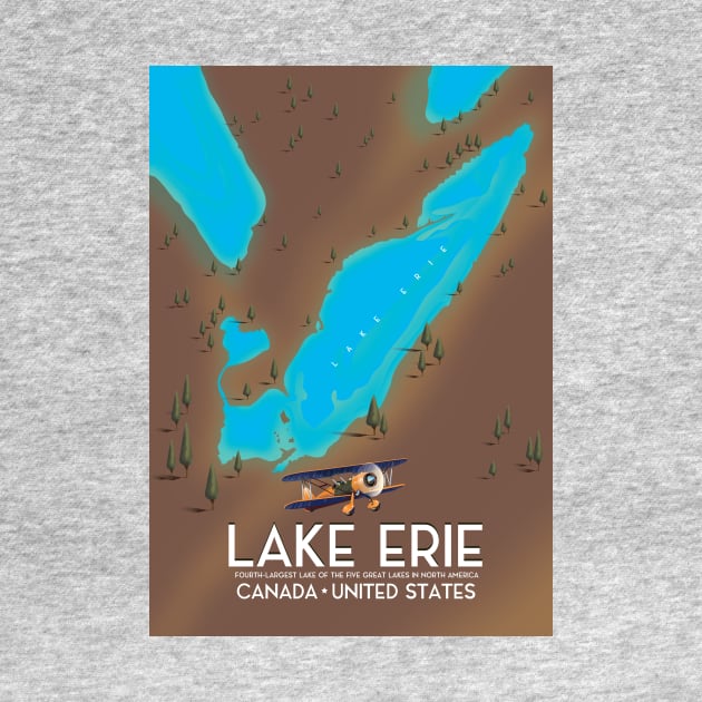 lake erie Vintage style map by nickemporium1